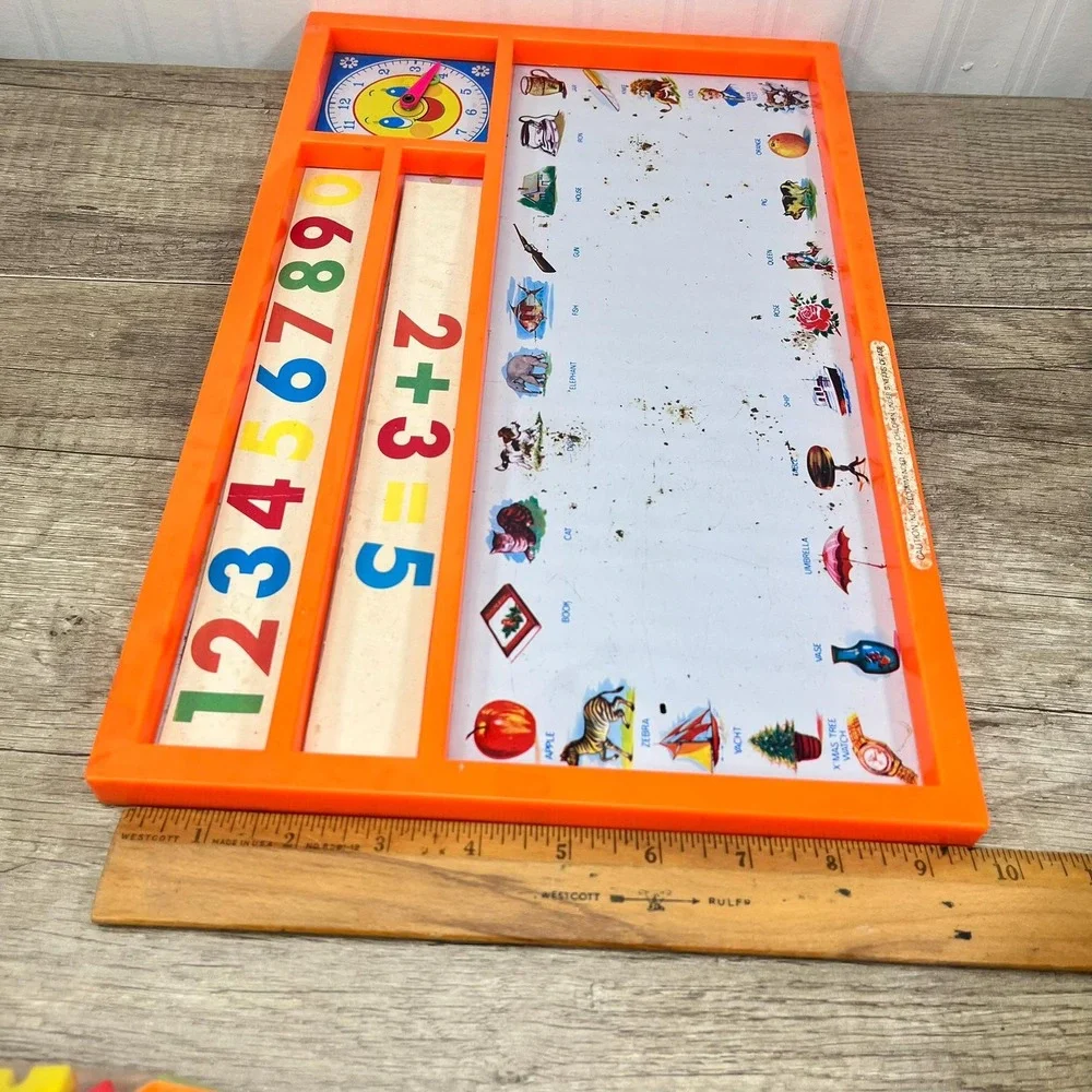 Vintage Educational Magnet Board: Nursery Decor with Letters‎ & Numbers